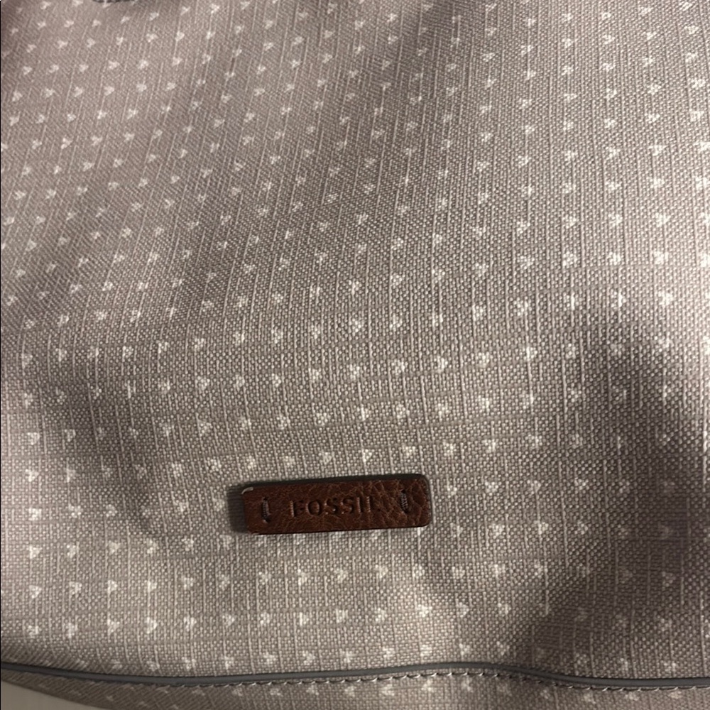 Fossil Light Gray Textured Handbag